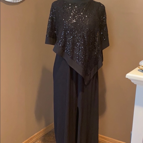 JM Richards Black Sequined Evening Gown - Picture 1 of 5